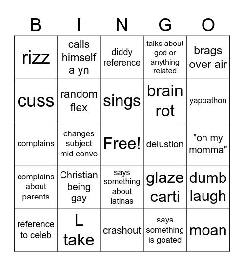 Christain Bingo Card