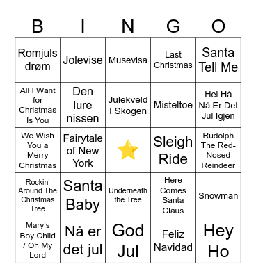 JULEBINGO Card