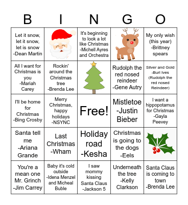 ETBC Christmas Music Bingo Card