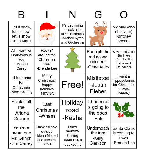 ETBC Christmas Music Bingo Card