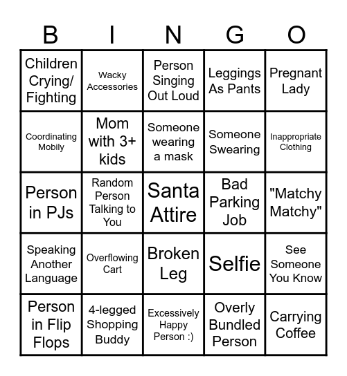 BLACK FRIDAY Bingo Card