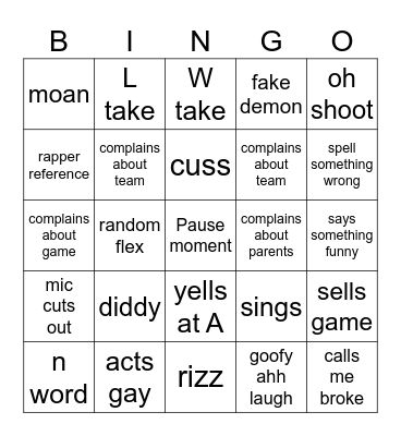 Christian New Bingo Card