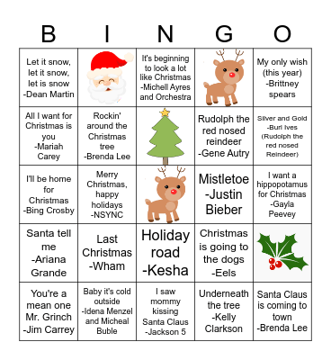 ETBC Christmas Music Bingo Card