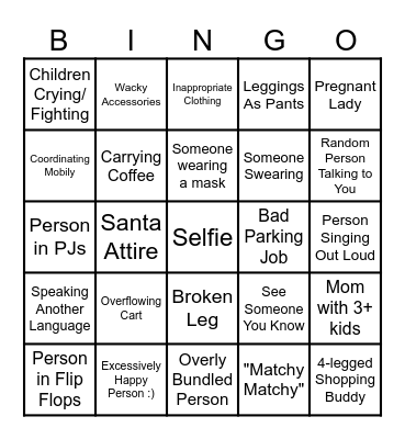 BLACK FRIDAY Bingo Card