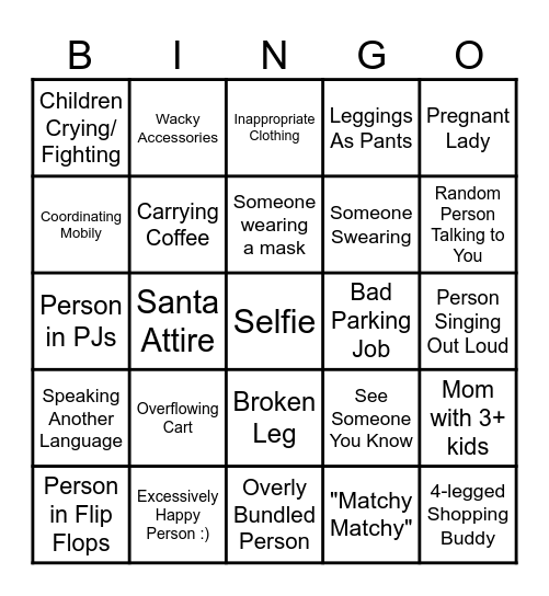 BLACK FRIDAY Bingo Card