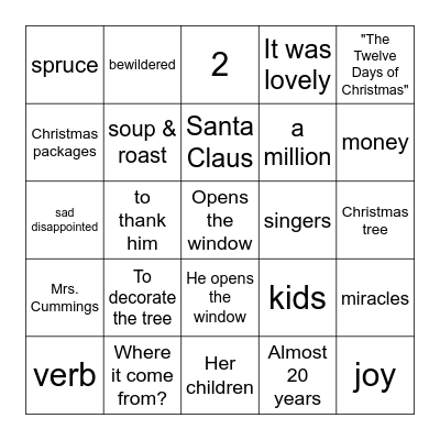 Merry Christmas All Bingo Card