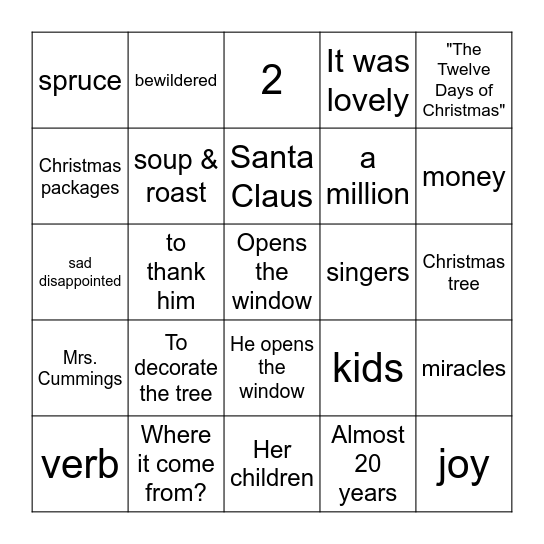 Merry Christmas All Bingo Card