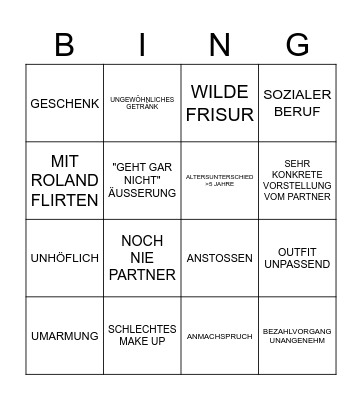 FIRST DATES JULEZ Bingo Card