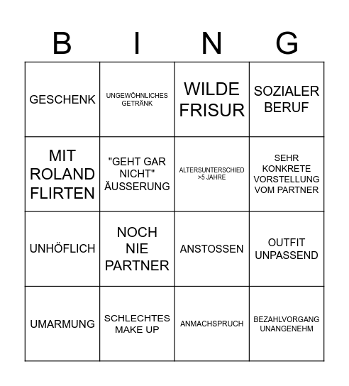 FIRST DATES JULEZ Bingo Card