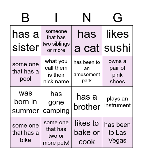 Get To Know the Birthday Crew Bingo Card