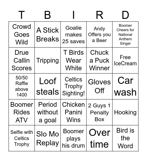 Black Friday Matinee Bingo Card