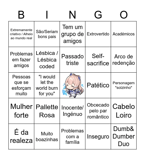 Personagem fav da Nana Bingo Card