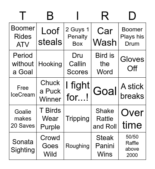 Bitsy's Army Bingo Card