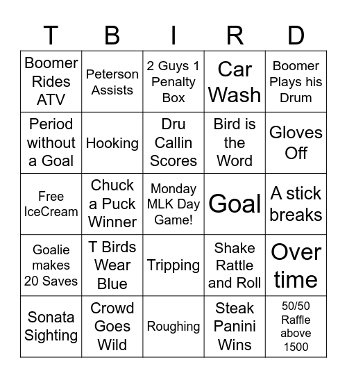 MLK Day Game Bingo Card