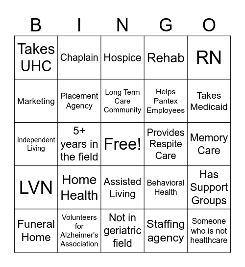 Network Bingo Card