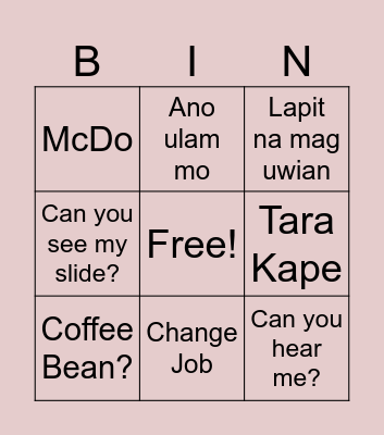 Office Bingo Card