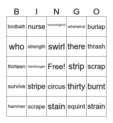 Review Bingo Card