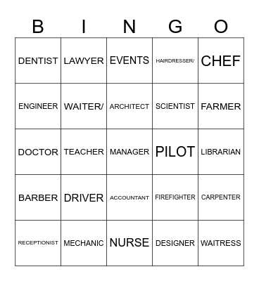 JOBS Bingo Card