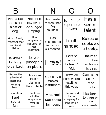 New Space Mixer 2 Bingo Card