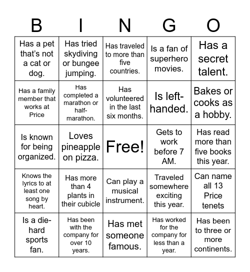 New Space Mixer 2 Bingo Card