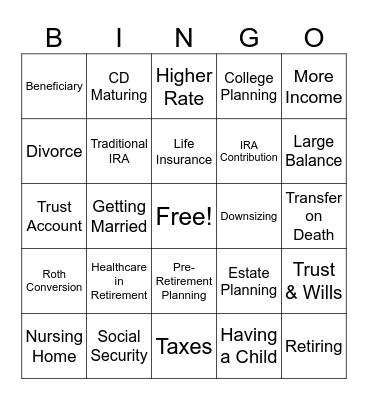 Referral Bingo Card