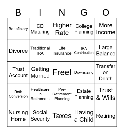 Referral Bingo Card