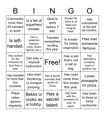 New Space Mixer 3 Bingo Card