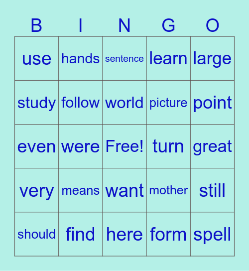 COLE Winter Bingo Card