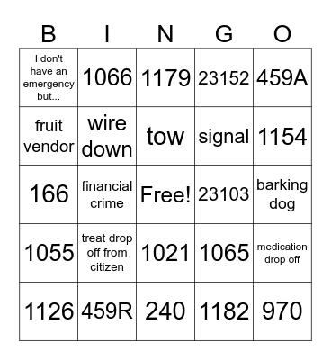 Turkey Time 911 Dispatcher Bingo: Gobble Up the Calls! Bingo Card