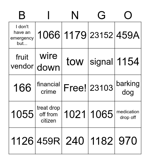 Turkey Time 911 Dispatcher Bingo: Gobble Up the Calls! Bingo Card