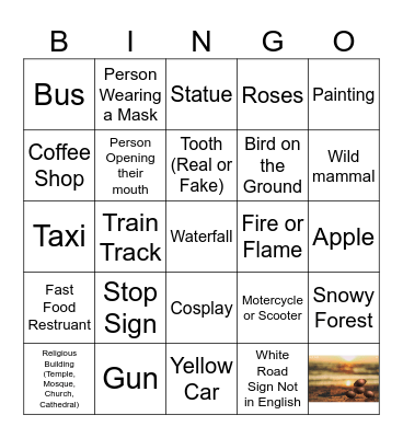 Hardest Google Maps Streetview Bingo Card