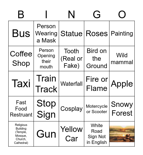 Hardest Google Maps Streetview Bingo Card