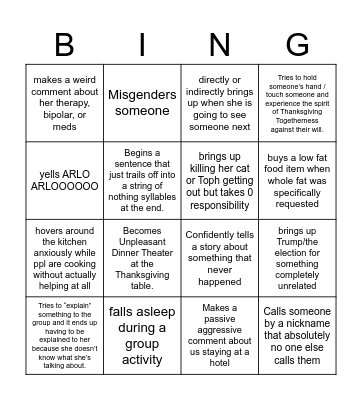 Healthy Marcia Coping Strategy 2024 Bingo Card