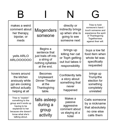 Healthy Marcia Coping Strategy 2024 Bingo Card