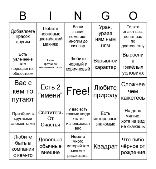 Уранинит Bingo Card