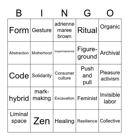 That Feels Good! Labor as Pleasure Bingo Card