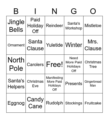 Christmas Bingo Card