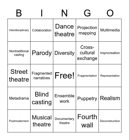 EA CT Word BINGO Card