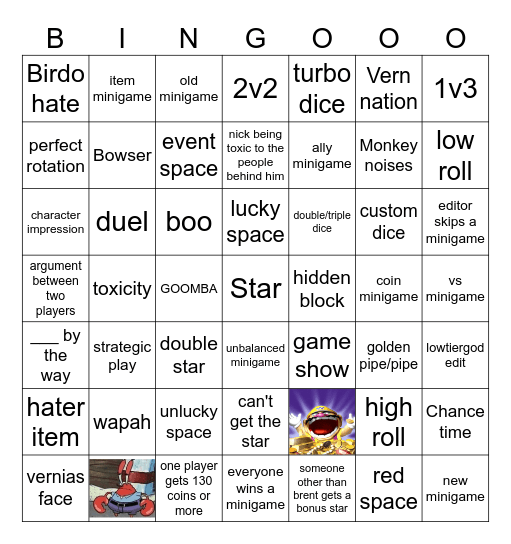 Party Crashers Jamboree Bingo Card