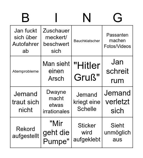 Schlappen Bingo Card