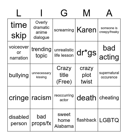 Tomorrow's teachings bingo card Bingo Card