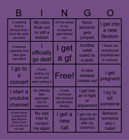 2025 Bingo Card Bingo Card