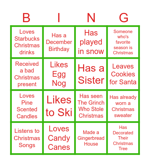 Holiday Icebreaker BINGO Card