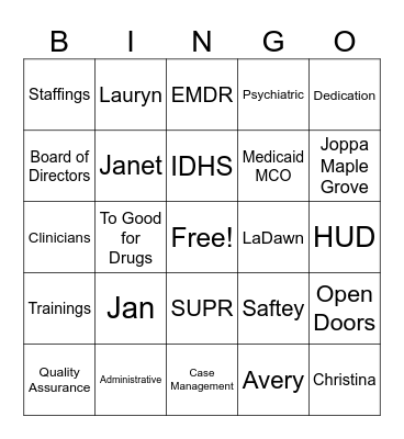 MCMH BINGO Card