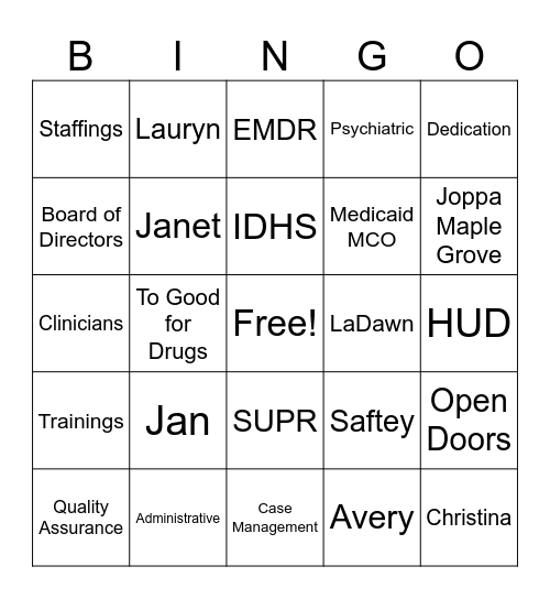 MCMH BINGO Card