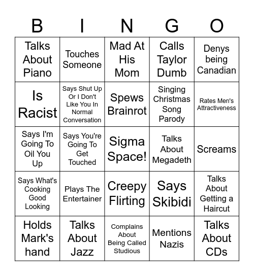 Wanderlei Bingo #1 Bingo Card