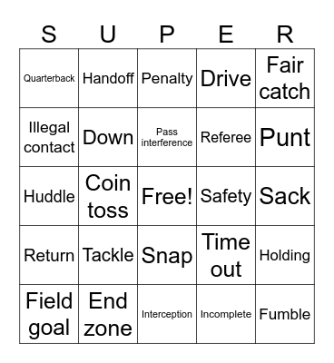 FOOTBALL Bingo Card