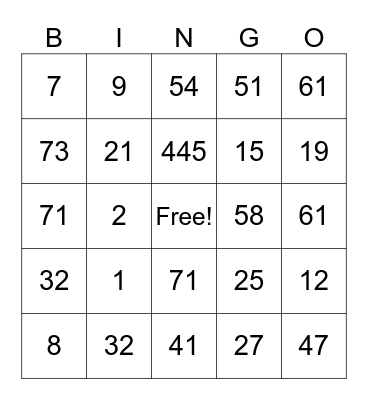 thanksgiving bingo Card