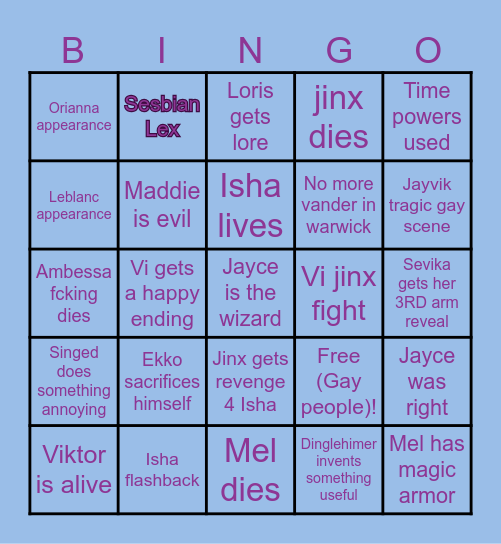 Arcane Act 3 Bingo Card