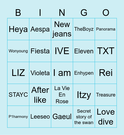 Yoonseo Bingo Card